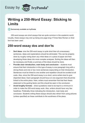 How much is a 250 word essay, and does word count really matter in storytelling?