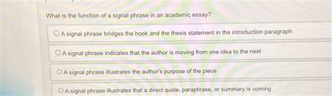 what is the function of a signal phrase in an academic essay? how does it enhance the readability and comprehension of a text